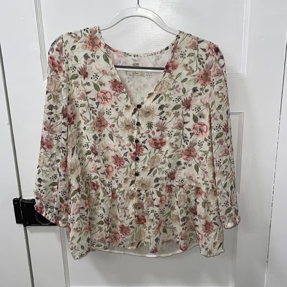 Matilda Jane Floral Blouse - Pink and Green